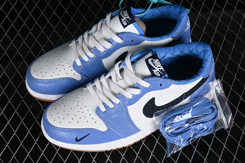 All categories Air Jordan Jordan series basketball shoes Air Jordan 1 Low Z version Air Jordan 1 Low AJ1 Joe 1 black and white blue burst pattern low-top cultural basketball shoes DZ0791-102